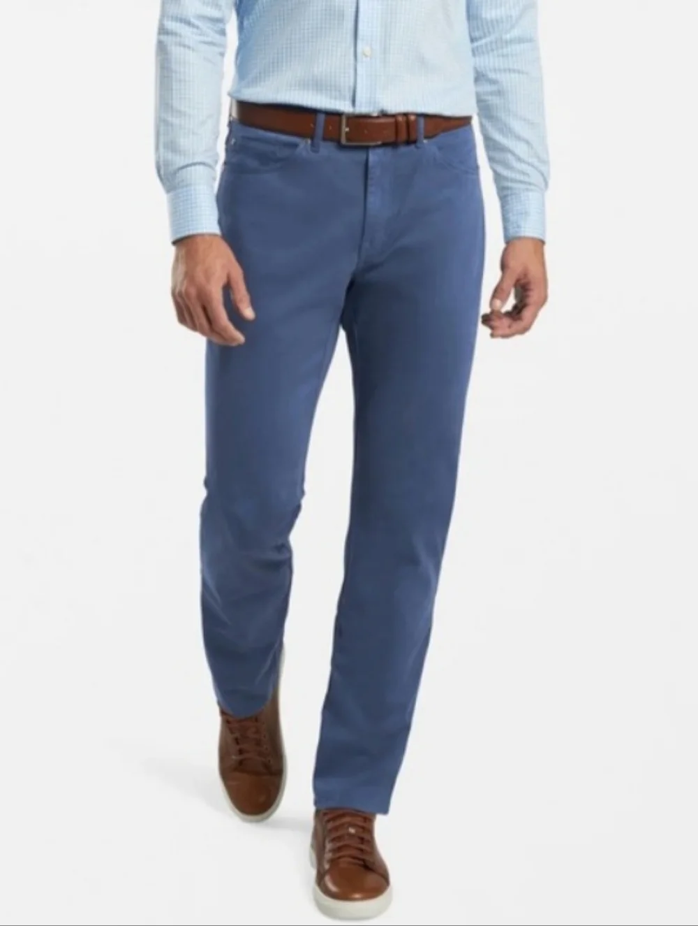 Peter Millar Signature Sateen Five-Pocket Pants Mens Size 34x32 Blue
